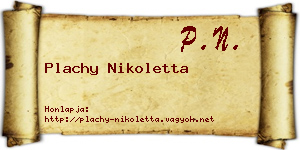 Plachy Nikoletta névjegykártya