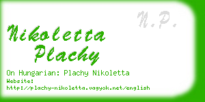 nikoletta plachy business card